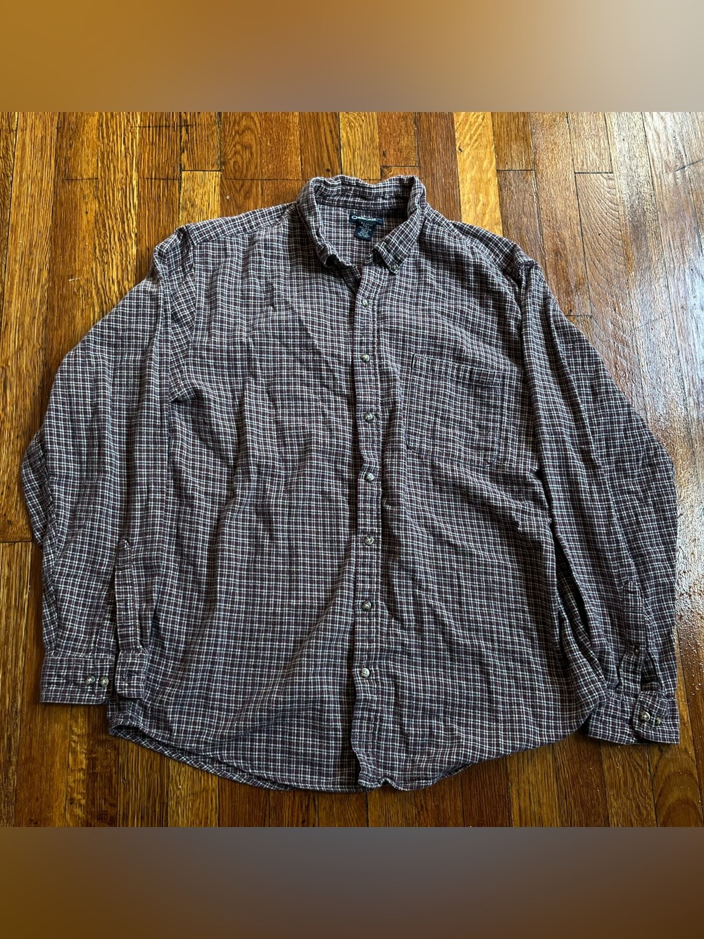 Vintage 90s red and cream plaid flannel